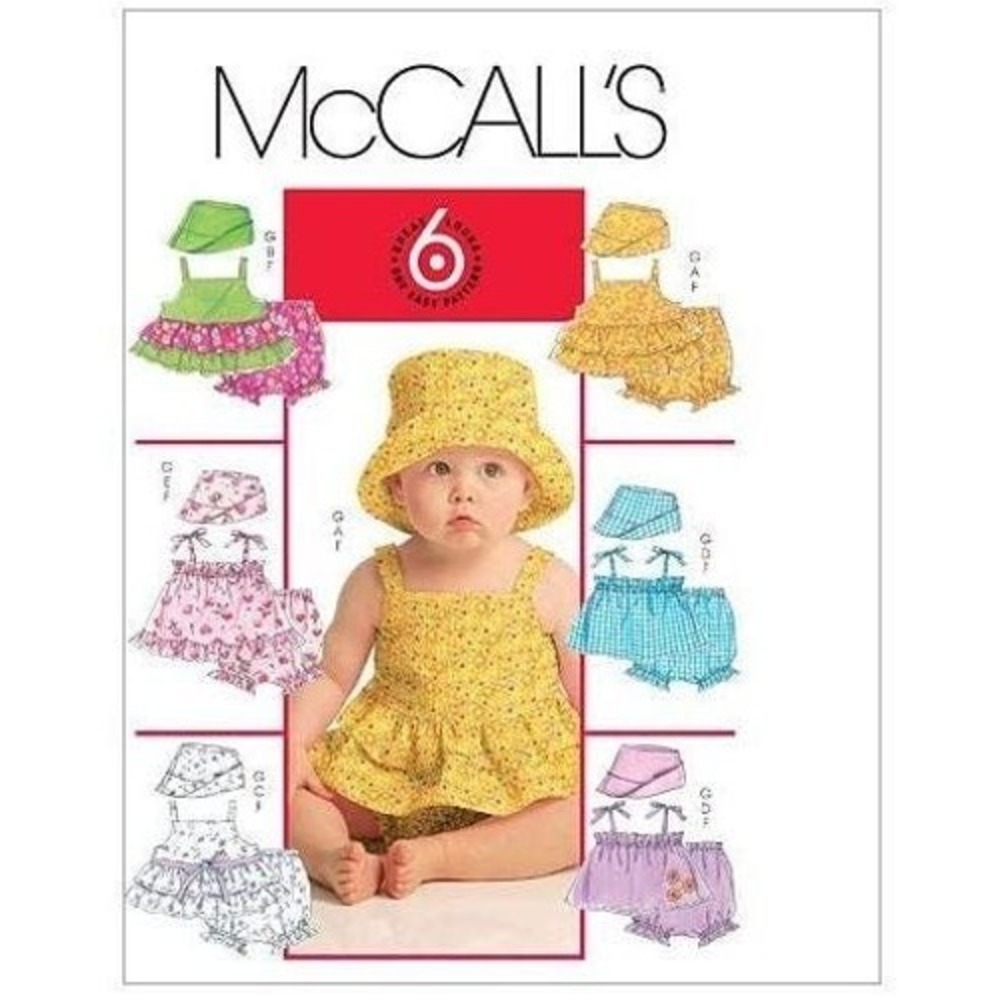 McCalls Infant Top Panties Hat Sewing Pattern Uncut Size S-XL